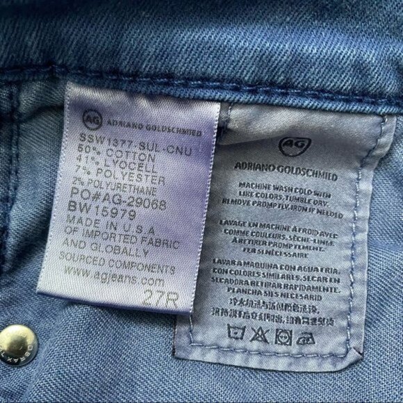 AG Adriano The Stevie Ankle Slime Straights Jeans (Indigo) Size 27R - Picture 10 of 11